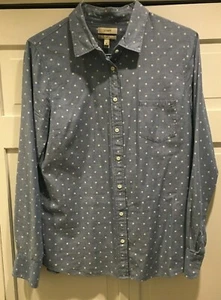 J Crew Boy Shirt Chambray Dot Size 10 EUC - Picture 1 of 6