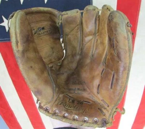 Vintage 1950s Rawlings Leather Baseball Glove Mitt Lew Burdette Personal Model - Picture 1 of 6