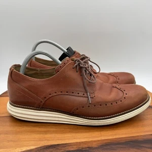 Cole Haan Original Grand Shoes Mens 11 Brown Leather Wingtip Oxford Casual Dress - Picture 1 of 11
