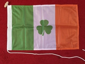 IRELAND WITH SHAMROCK 115g Knitted Polyester FLAG High Quality - Picture 1 of 1