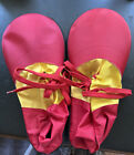 HALLOWEEN RED AND YELLOW LARGE CLOWN SHOES CAN BE WORN WITH OR WITHOUT SHOES 14”