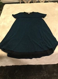 Lularoe dark blue sparkle Carly Elegant Collection size L NWT free ship - Picture 1 of 4