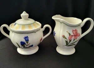 NORITAKE HOMECRAFT SUMMER ESTATE SUGAR BOWL & CREAMER - Picture 1 of 4