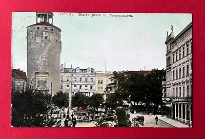 AK GÖRLITZ 1909 Marienplatz mit Frauenturm    ( 134320 - Bild 1 von 2
