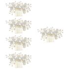 5 Pieces Bridal Comb Pearl Bride Hair Gems For Women Accessory