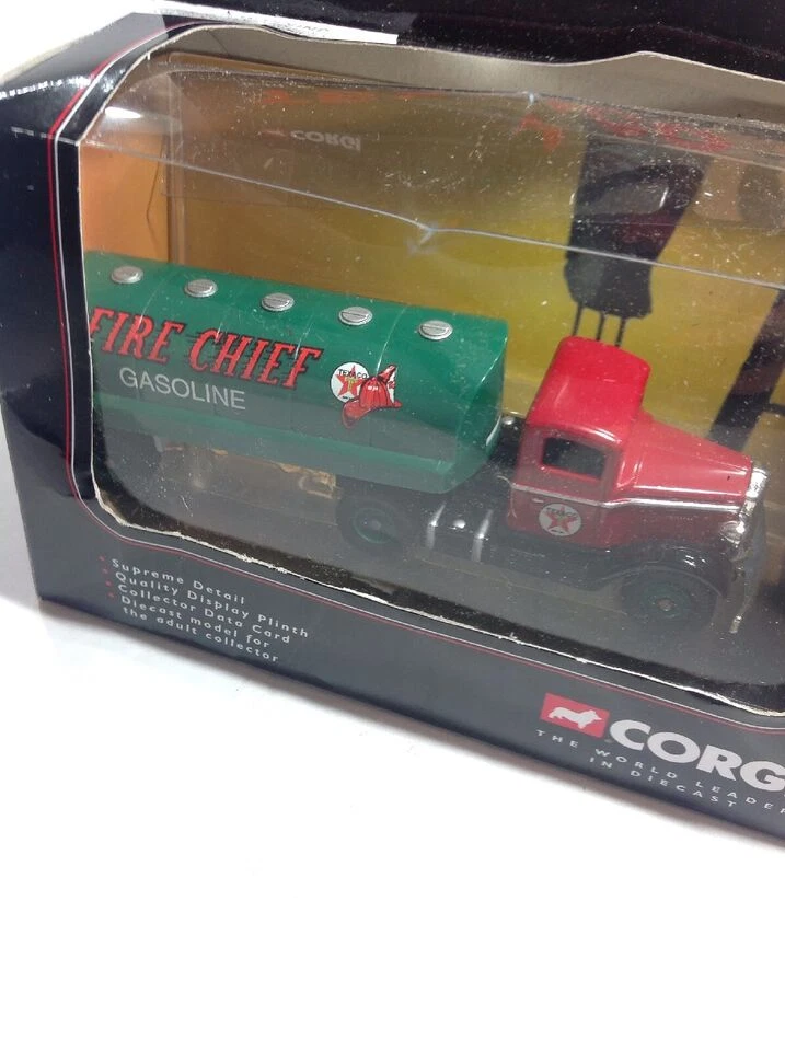 Corgi #1 Ford Artic Tanker Texaco Jefe de Bomberos Gasolina ~ Caja de exhibición THE TEXAS CO. Foto 1 de 4