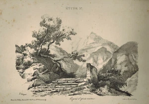 Jules Coignet-Lithographie de Bénard & Frey-Croquis d'après nature-Etude 3e - Imagen 1 de 1