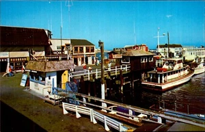 Fisherman's Wharf Monterey Postcard. USA California Vintage 80s Old Mike Roberts - Picture 1 of 2