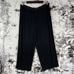 Chicos Pants Womens Size Extra Large (3) Black Acetate Spandex Stretch Wide Leg - Picture 1 of 13