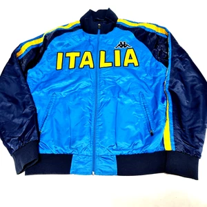 Italia Kappa Jacket Blue Yellow Full Zip Mens Size XL Striped Internal Pocket - Picture 1 of 24