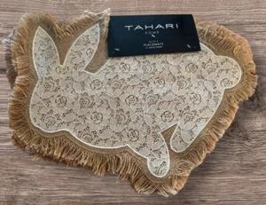 Tahari Easter Lace White Bunny Rabbit 15” Placemats SET of 4 NWT - Picture 1 of 1