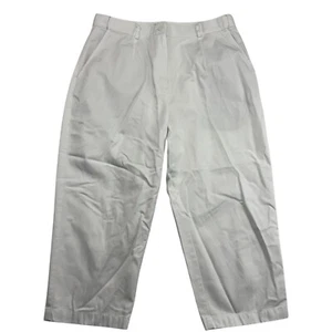 LL Bean Original Fit White Pleated Capri Pants Waist Extender 301529 14P Petite - Picture 1 of 11