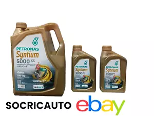 7 Litri Olio Motore Petronas Syntium 5000 Xs 5W30 FCA 955535 S3 Synthetic C2/C3 - Foto 1 di 5