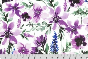 Tela Minky Cuddle® púrpura flores primavera glicinia BT yarda X 58 pulgadas Shannon - Imagen 1 de 2