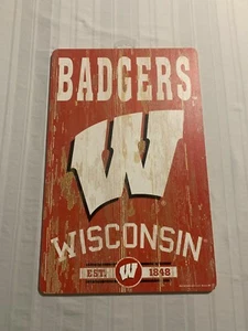Wisconsin Badgers NCAA 17" x 11" Wood Decorative Indoor Sign Wincraft - Picture 1 of 2