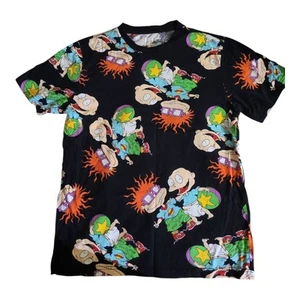 Camiseta Nickelodeon Rugrats Negra Estampada Gráfica Talla Mediana Juvenil Usada en Excelente Condición - Imagen 1 de 5