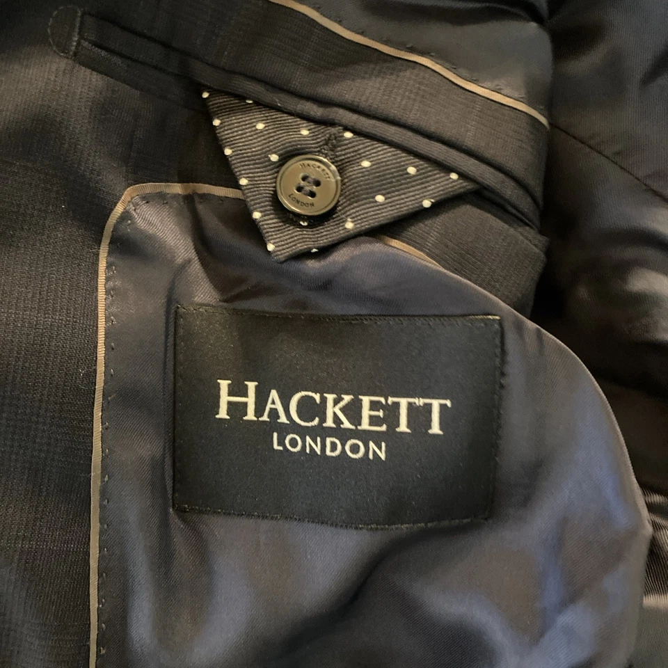 Hackett London Men's Navy Plaid Wool Blazer 42L/52L NWOT - Image 1 of 4