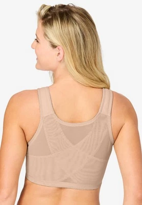 Sujetador de postura inalámbrico bordado cierre frontal talla grande Comfort Choice para mujer Foto 1 de 4