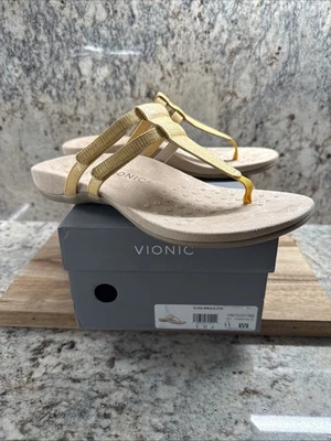 New Vionic Womens Elvia Thong Sandals Adjustable Marigold Yellow Size 11 WIDE - Image 1 of 4