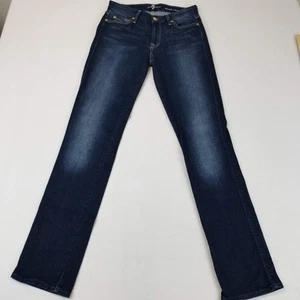 7 For All Mankind Jeans Womens 28x33 Blue Karah Straight Leg Stretch Denim - Picture 1 of 14