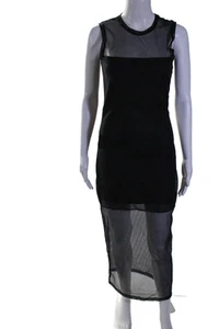 Pinko Womens Mesh Sleeveless Round Neck Slip-on Zipped Dress Black Size M - Picture 1 of 5
