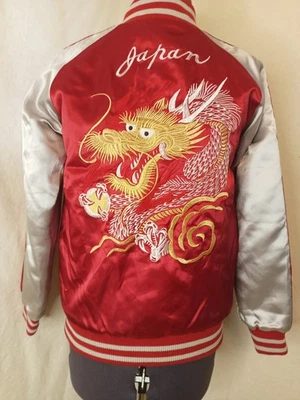 Jimmy Dragon Años 90 Japón Talla S?  Chaqueta Sukajan Satén Dorado Dragón Unisex Nueva Con Etiquetas Foto 1 de 4