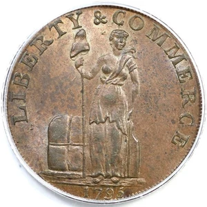 1795 Fuld-1 R-1 PCG MS 62 BN Lettered Edge Talbot Allum & Lee Cent Token - Picture 1 of 3