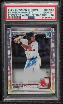 2020 Bowman Chrome Prospects Refractor /499 Brandon Howlett PSA 10 GEM MT Auto - Image 1 of 2