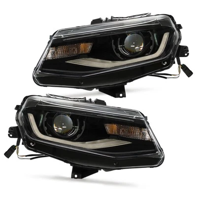 Upgrade Headlights For 2016-2021 Chevy Camaro w/LED DRL w/Bulb Left+Right Pair Foto 1 de 4