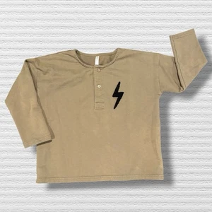 Rylee + Cru Jungen Henley Langarmshirt 4-5 Jahre hellbraun Blitzwaschung verblassend - Bild 1 von 7