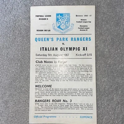 1967 QPR v ITALY OLYMPIC Football Programme - Image 1 of 3
