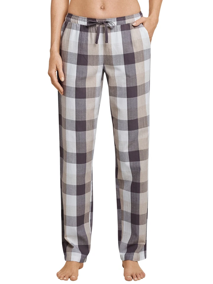 Schiesser Damen lange Schlafanzughose Loungehose Flanell Webhose Lang - 163093 - Bild 1 von 1