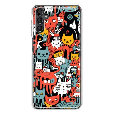 Funda a prueba de golpes para Samsung Galaxy A14 5G gatos psicodélicos amigos arte Foto 1 de 4