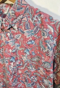 VtG Kahala Hawaiian Shirt Mens Lrg Red Floral Reverse Pullover Made USA MINTY! - Picture 1 of 8