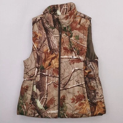 Realtree Vest Mens Large Brown Camo Puffer Jacket Reversible Hunting Insulated - Image 1 of 4