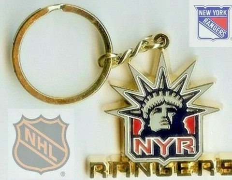 New York Rangers METAL NHL Hockey Logo Keychain Key Chain Ring Car Truck NEW Cover