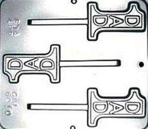 3 CAVITY NUMBER 1 DAD CHOCOLATE, LOLLIPOP MOULD, SOAP, CLAY, MOULD / MOULDS - Picture 1 of 1