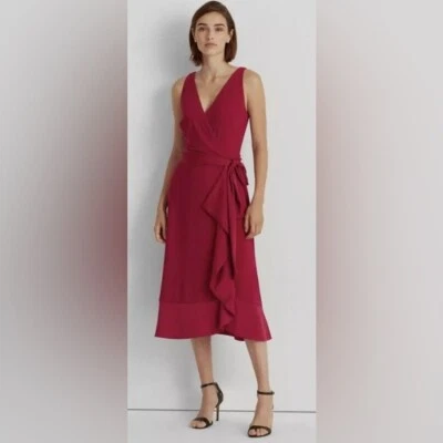 Lauren Ralph Lauren Women's Party Ruffle Trim Jersey Dahlia Dress, Size 2 - Image 1 of 4