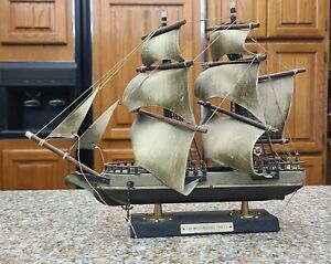 Vintage THE MOST BLESSED TRINITY Clipper Ship Sailboat 13"