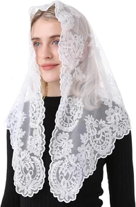 Lace Veil Mantilla Catholic Church Chapel Veil Head Covering Latin Mass - Picture 1 of 1