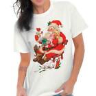 T-shirt à manches courtes femme Père Noël joyeux Noël Happy Holidays