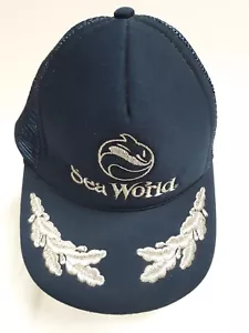 Gorra deportiva vintage Sea World azul a presión sombrero de camionero logotipo gorra bola de espuma - Imagen 1 de 9