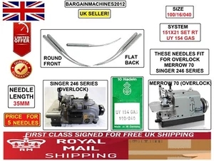 SINGER&MERROW SYS:SY1431,UY154GAS GR:100/16 OVERLOCK INNEN NÄHMASCHINENNADEL - Bild 1 von 6