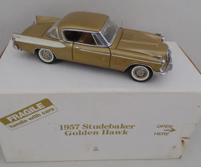 Danbury Mint 1957 Studebaker Golden Hawk 1/24 Diecast Car Gold w/Box  - Image 1 of 4