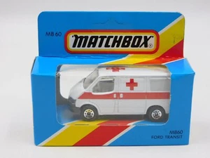 Matchbox Superfast Ford Transit Ambulancia China Años 80 MB-60 En Caja Azul - Imagen 1 de 3