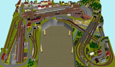 GP4-0010 Märklin C-Track Plan "Freiberg" 300x345x300cm (A4 Folder Color) - Image 1 of 4