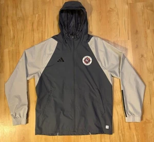 Men’s New England Revolution Adidas Grey All Weather Raglan Zip Jacket - Picture 1 of 11
