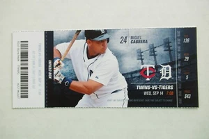 DETROIT TIGERS VS MINNESOTA TWINS 9/14/2016 FULL TICKET ~ MIGUEL CABRERA HR - Picture 1 of 1