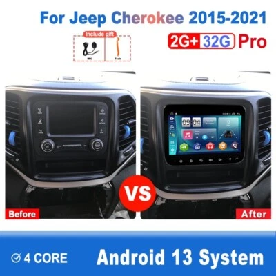 Android Car Radio Head Unit For Jeep Cherokee 2015-2021 GPS WIFI Carplay - Image 1 of 4