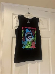 Wonder Nation Tank Top Boy's Sz XL (14-16) Black Graphic Print Totally Jawsome - Picture 1 of 6